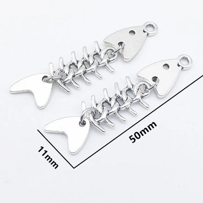 Fashion Handmade Simple Design Antique Silver Color Fish Bone Earrings